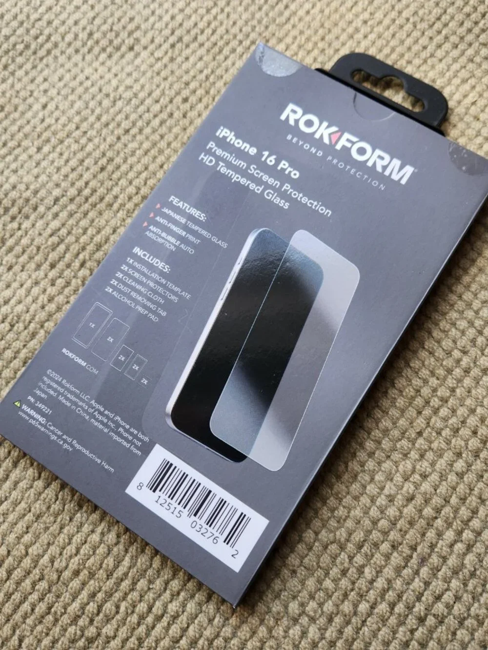 Rokform iPhone 16 Pro Premium HD Tempered Glass Screen Protector Brand New Seal